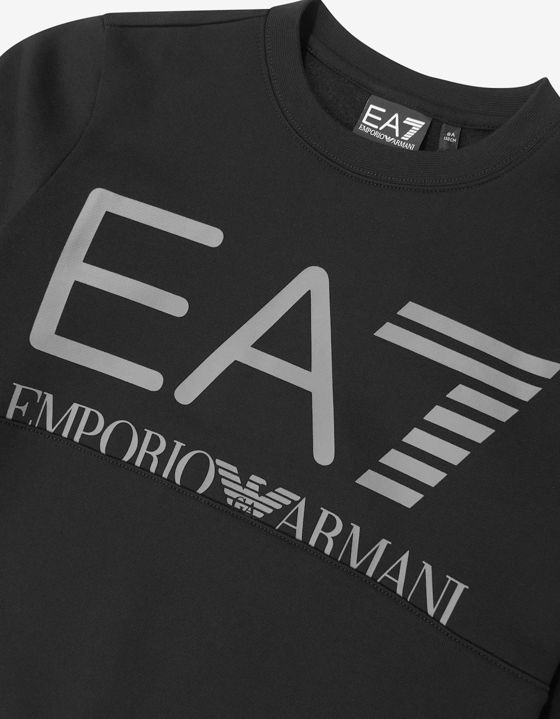 EA7 Emporio Armani Boys Train Oversize Logo Sweatshirt in Black