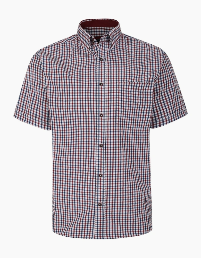 KAM Mens Classic Gingham Big & Tall Short Sleeve Shirt