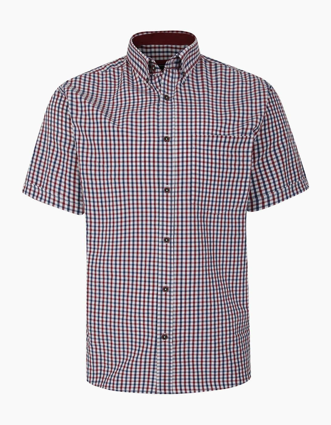 KAM Mens Classic Gingham Big & Tall Short Sleeve Shirt