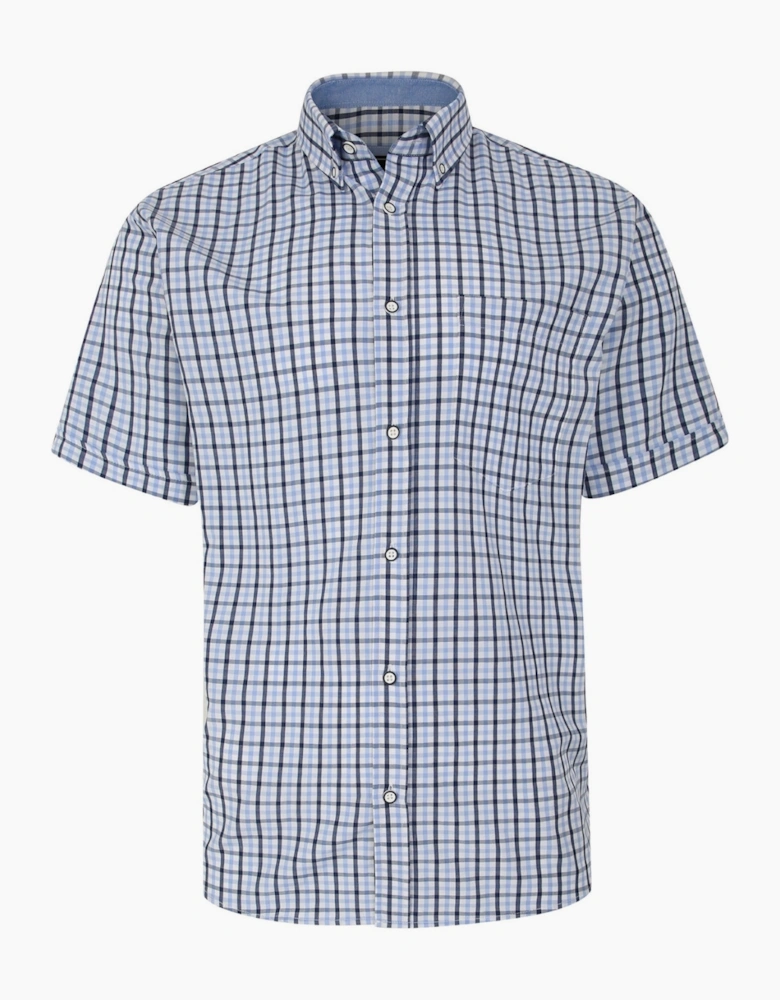 KAM Mens Classic Gingham Big & Tall Short Sleeve Shirt