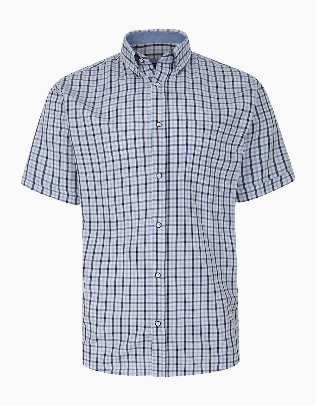 KAM Mens Classic Gingham Big & Tall Short Sleeve Shirt