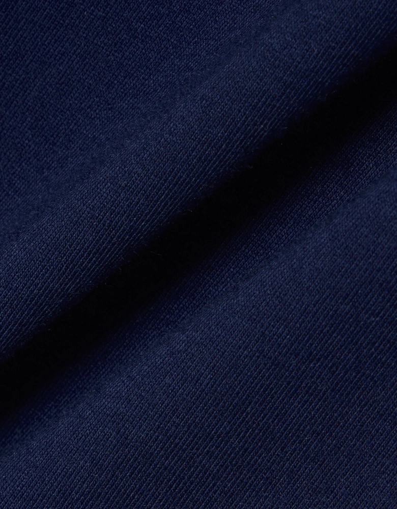 Lacoste Fleece Mens Lounge Hoodie - Navy Blue/White 525