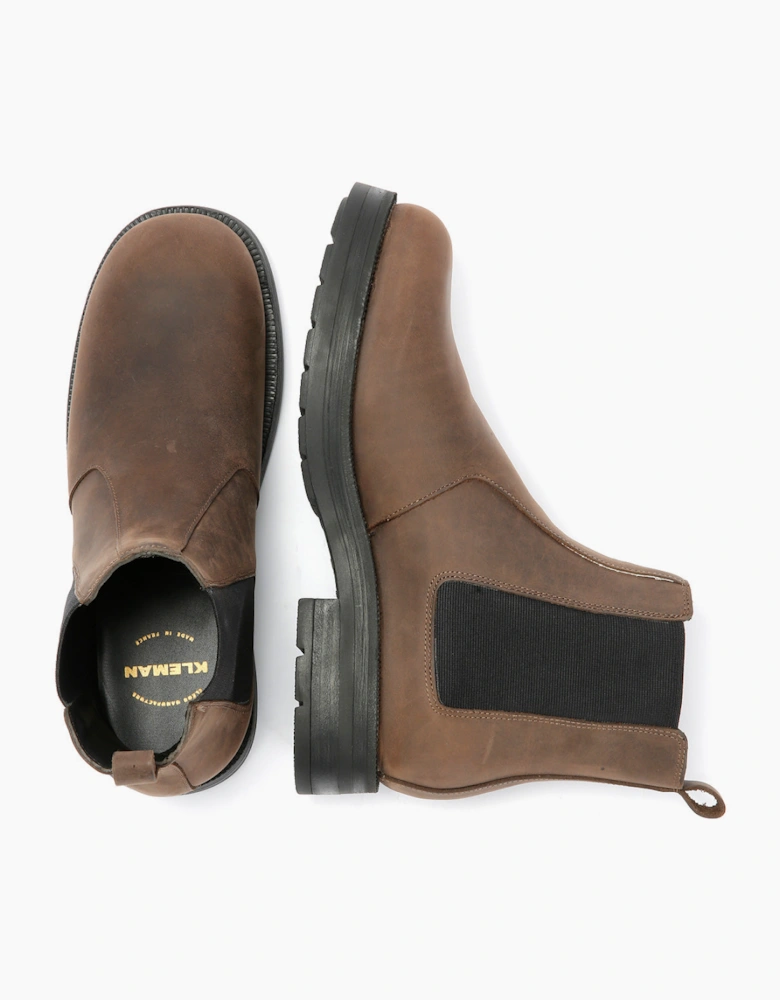 Kleman Escouade Nubuck Men's Coffee Chelsea Boots