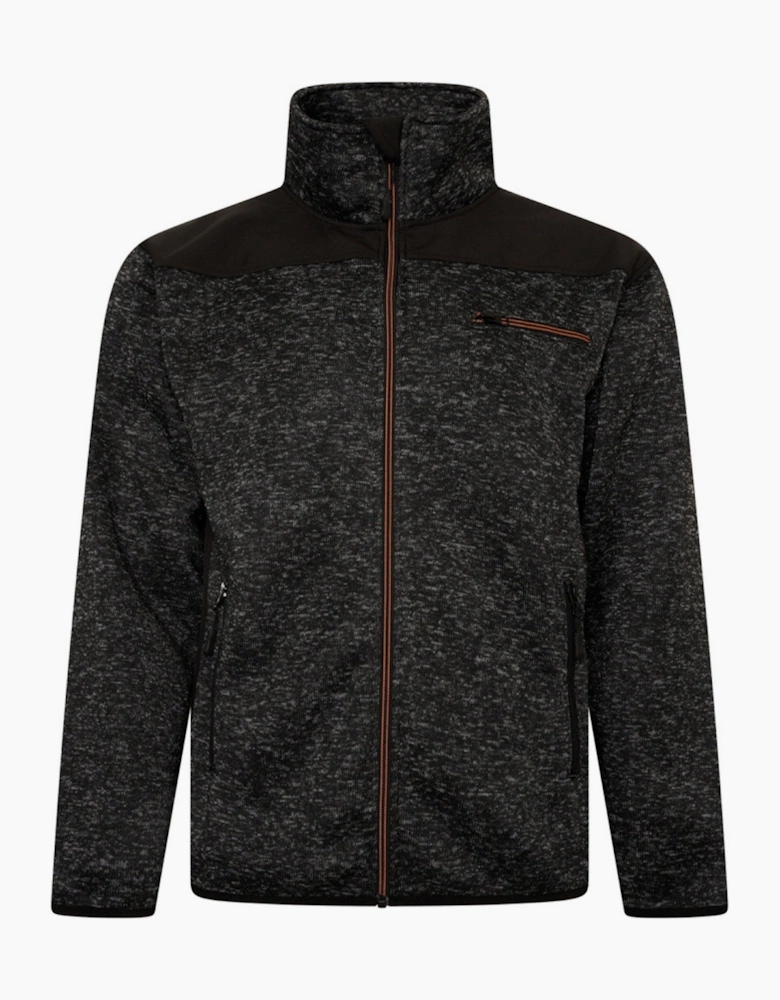 KAM Mens Twisted Marl Big & Tall Full Zip Fleece