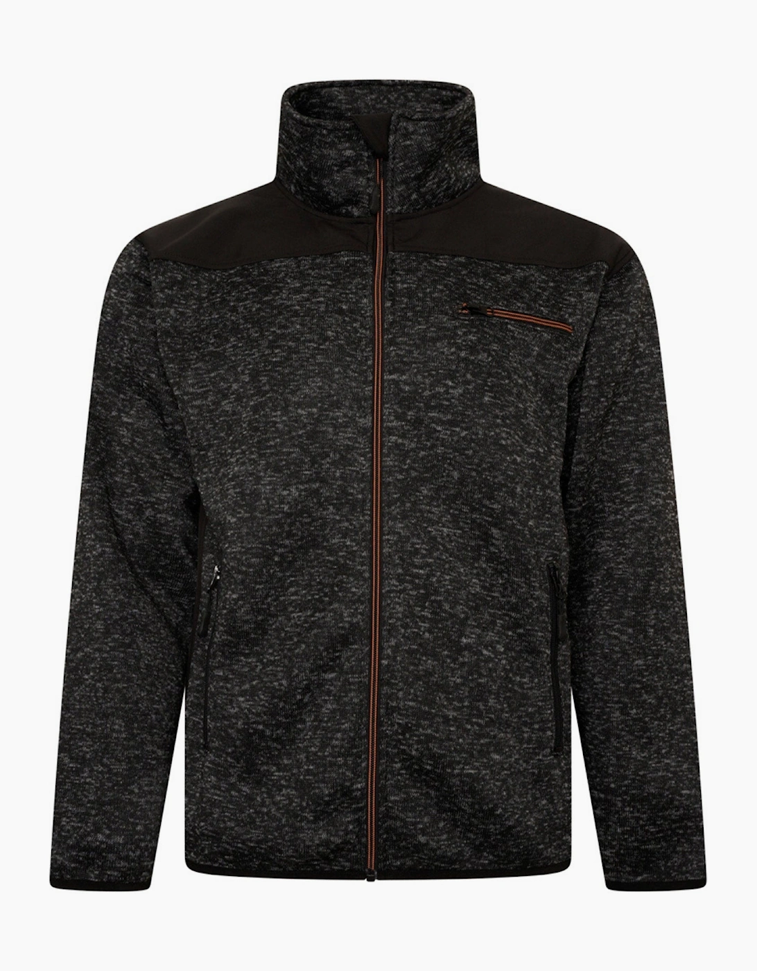 KAM Mens Twisted Marl Big & Tall Full Zip Fleece
