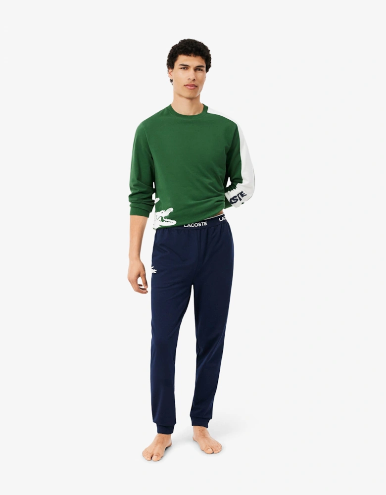 Lacoste Fleece Mens Loungewear Pants - Navy Blue/White 525