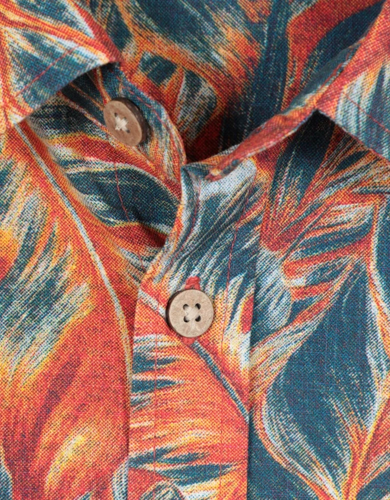 Mountain Warehouse Mens Tropical Leaves Short-Sleeved Shirt