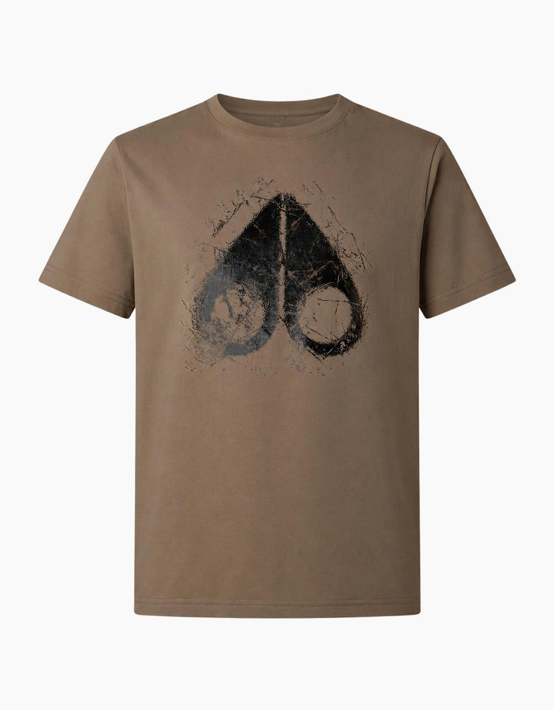 Moose Knuckles Men's Icebreak Graphic Logo Ashen Brown T-Shirt - Size: 38
