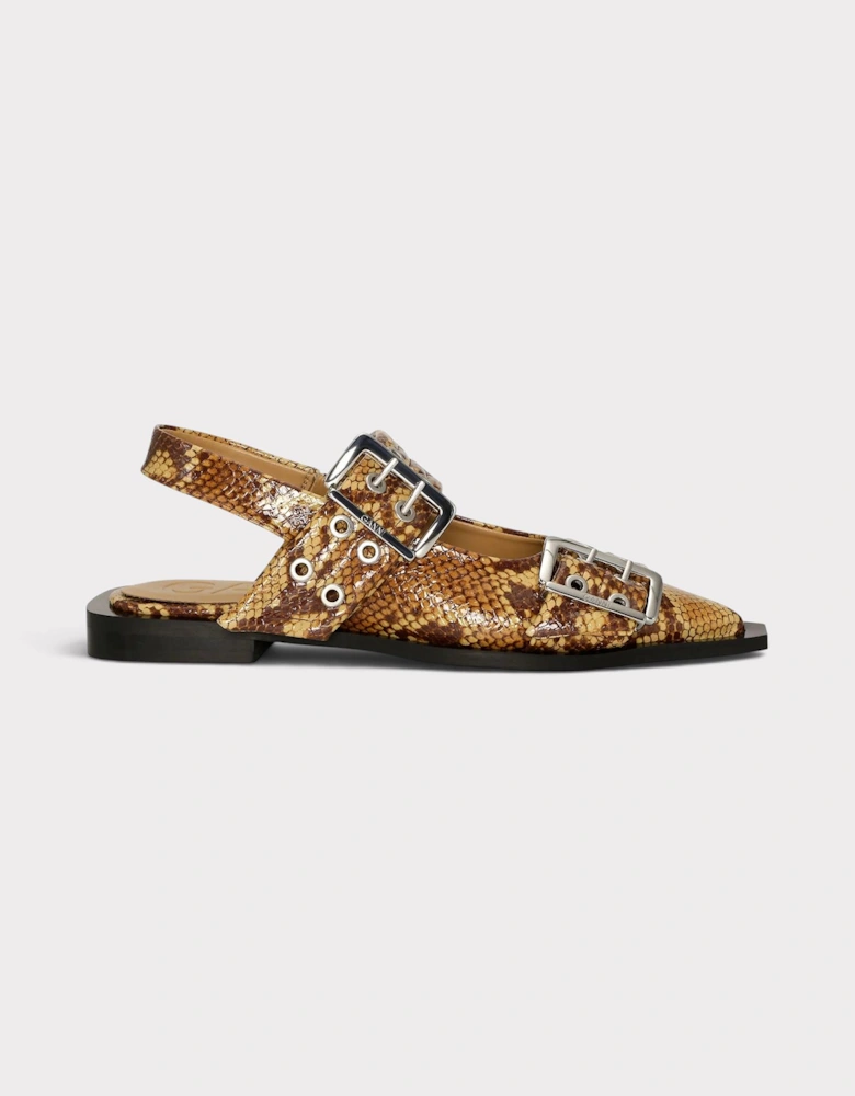 Feminine Buckle Ballet Flats Buckthorn Brown