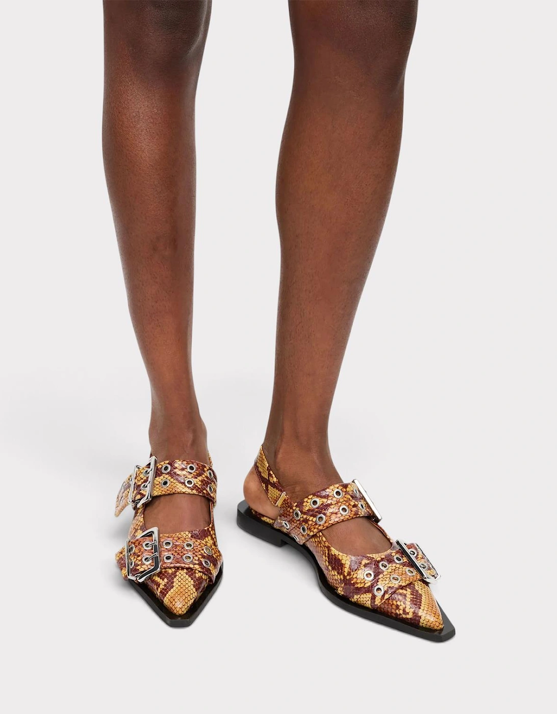Feminine Buckle Ballet Flats Buckthorn Brown