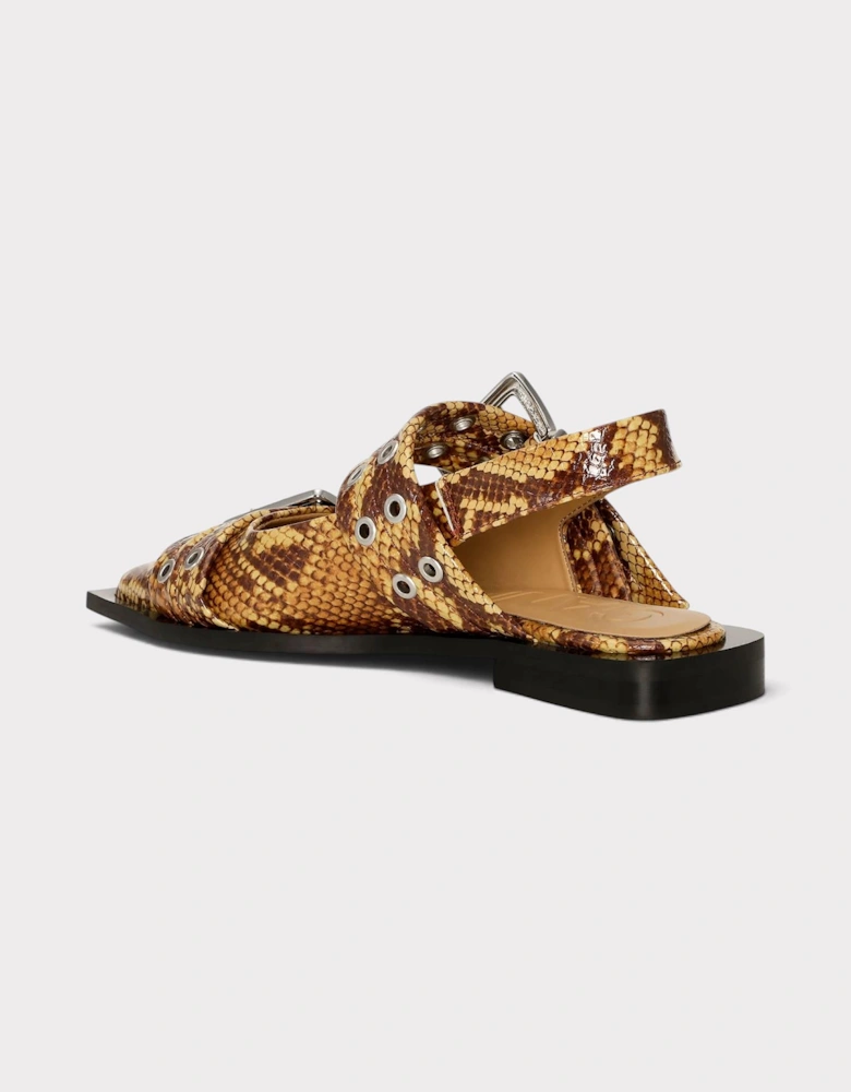 Feminine Buckle Ballet Flats Buckthorn Brown