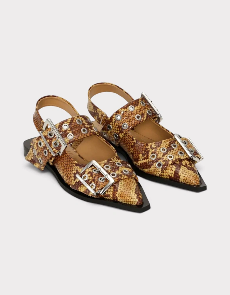 Feminine Buckle Ballet Flats Buckthorn Brown