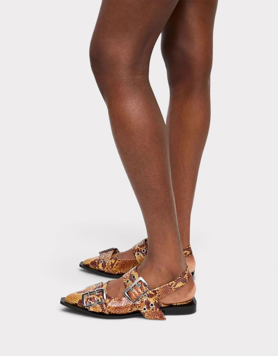 Feminine Buckle Ballet Flats Buckthorn Brown