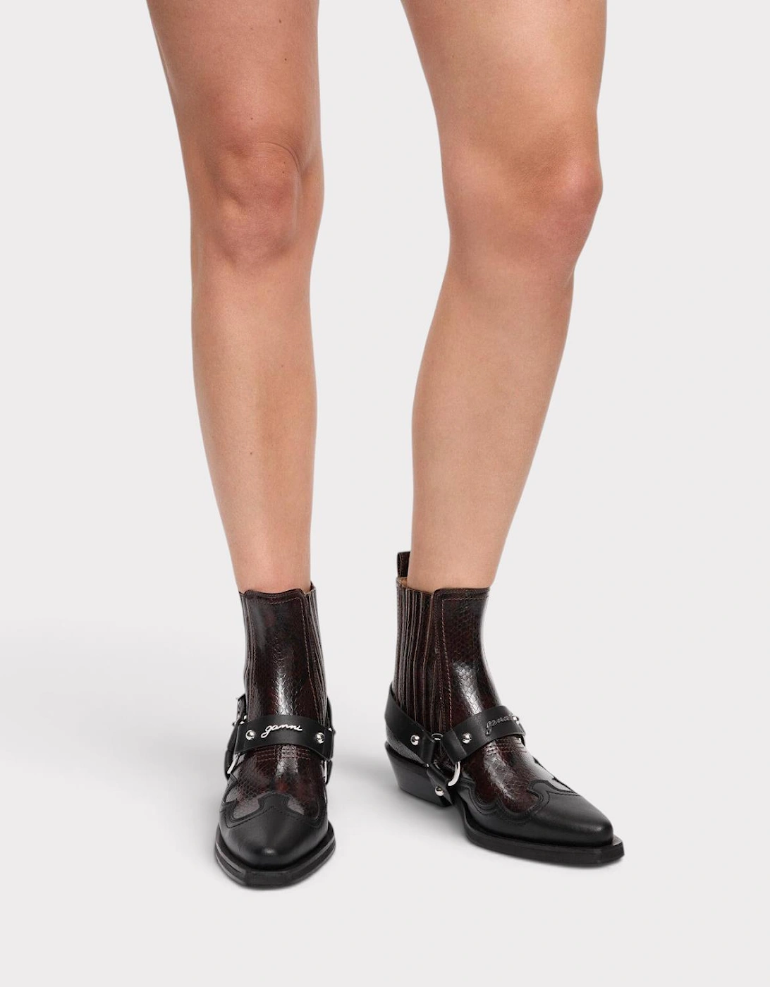 Low Cut Western Chelsea Cowboy Boots Dark Burgundy