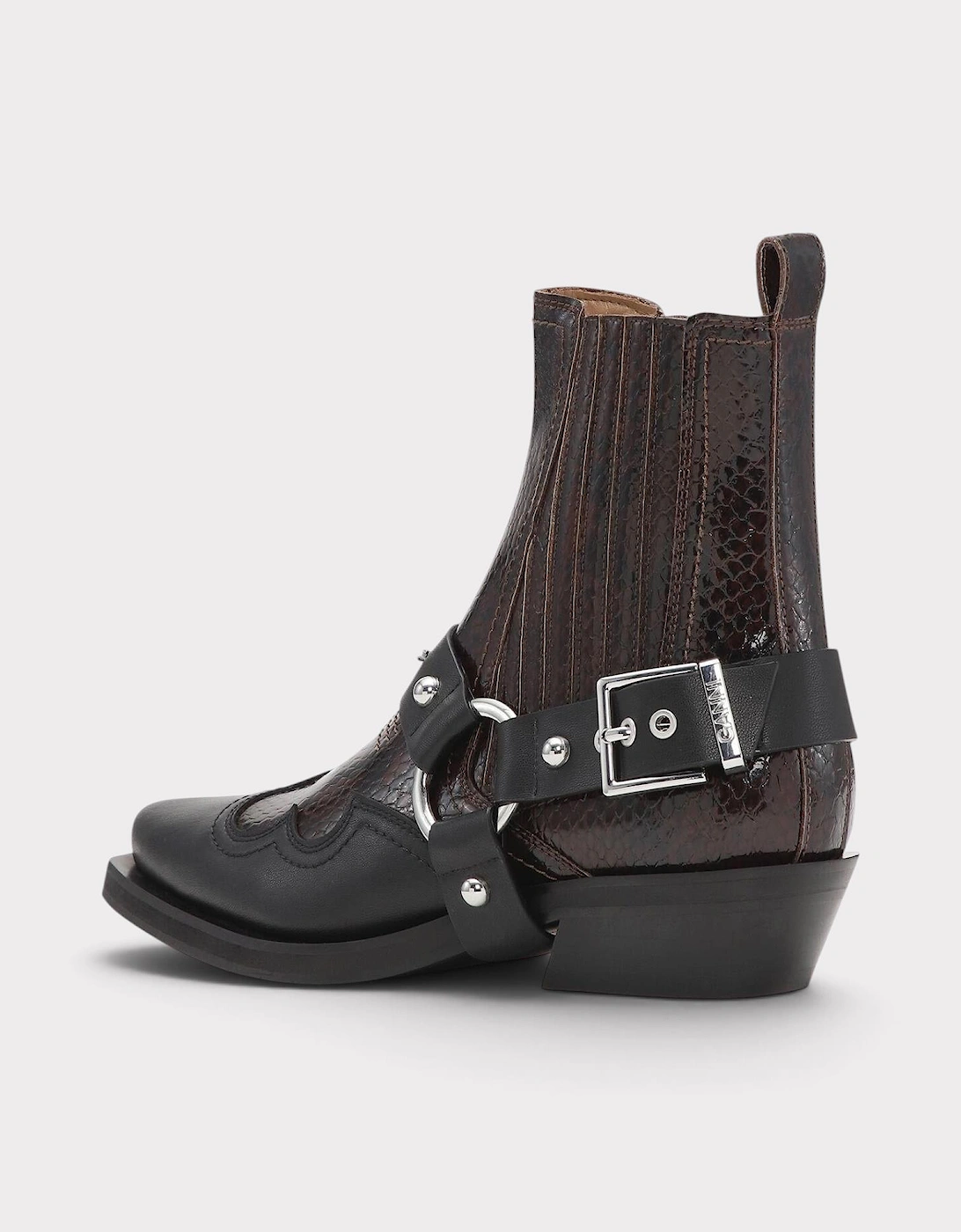 Low Cut Western Chelsea Cowboy Boots Dark Burgundy