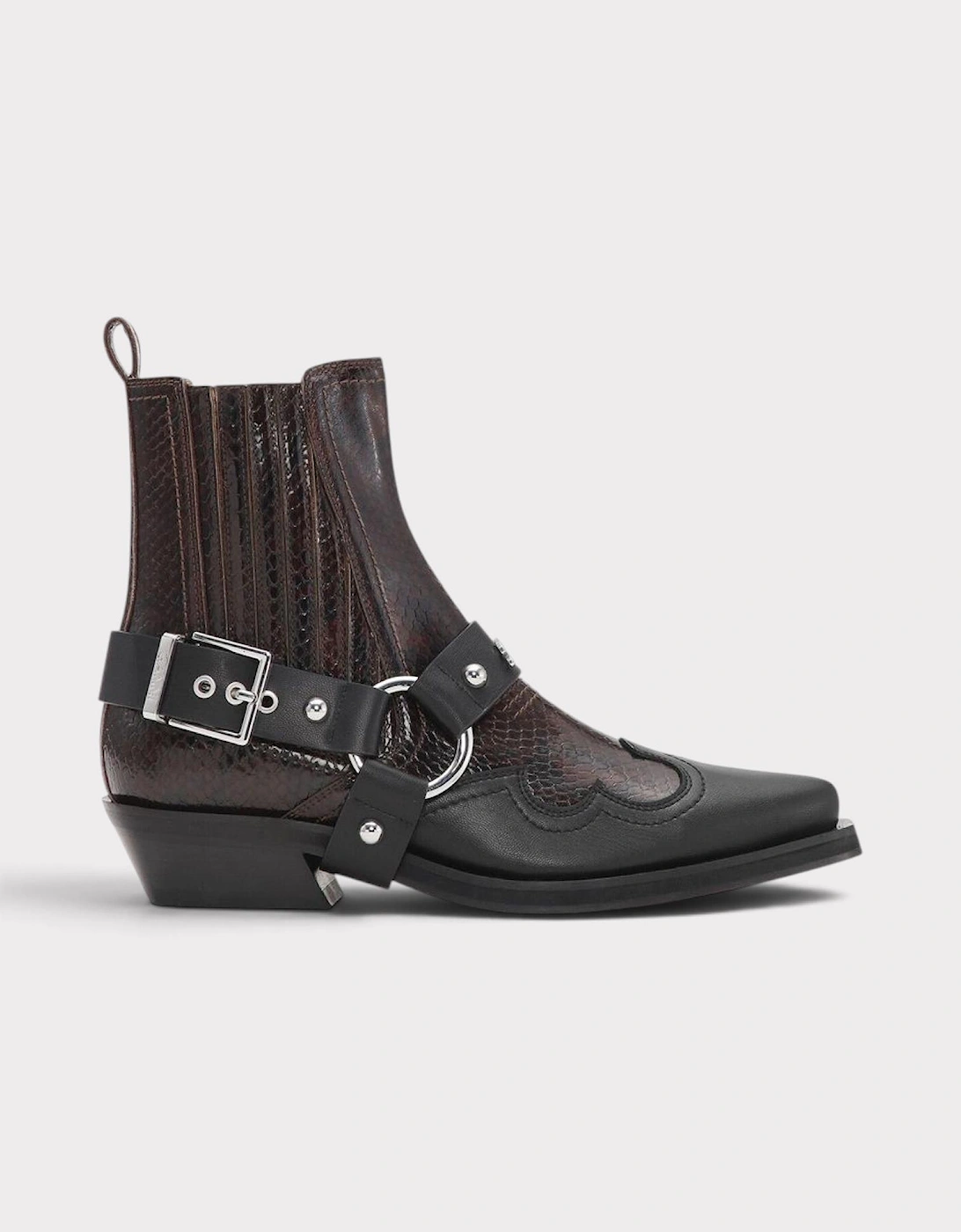 Low Cut Western Chelsea Cowboy Boots Dark Burgundy