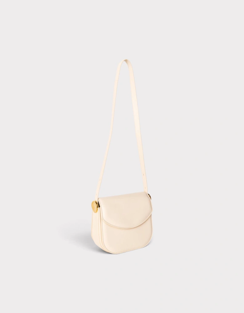 Medium Coin Leather Crossbody Bag Dune Beige
