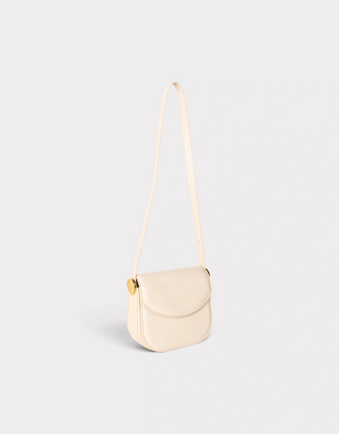 Medium Coin Leather Crossbody Bag Dune Beige