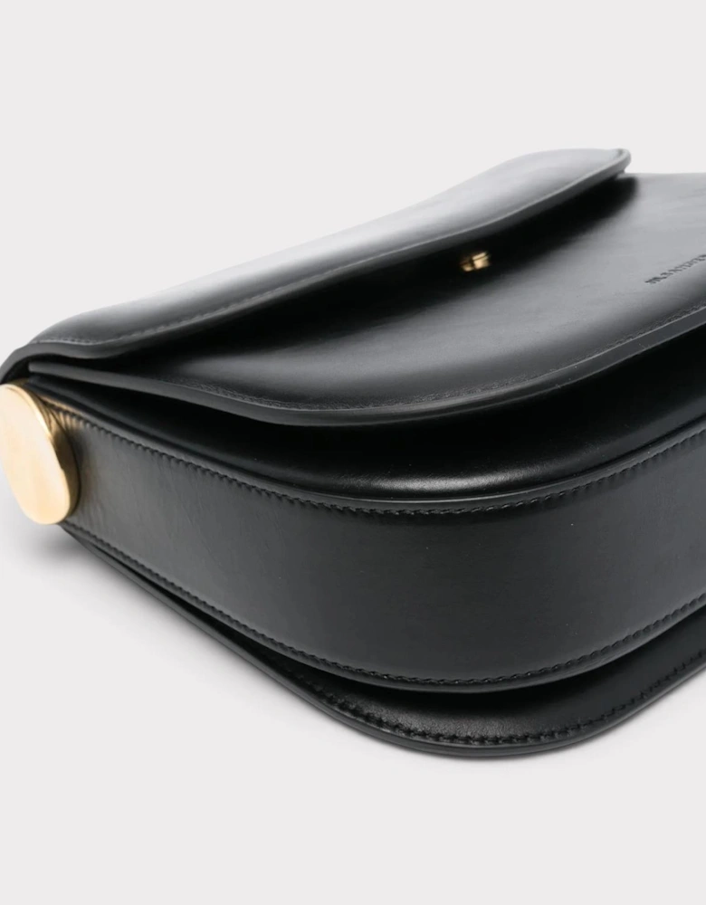 Medium Coin Leather Crossbody Bag Black