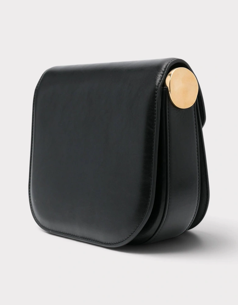 Medium Coin Leather Crossbody Bag Black