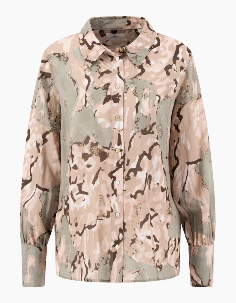 Lion print abstract blouse