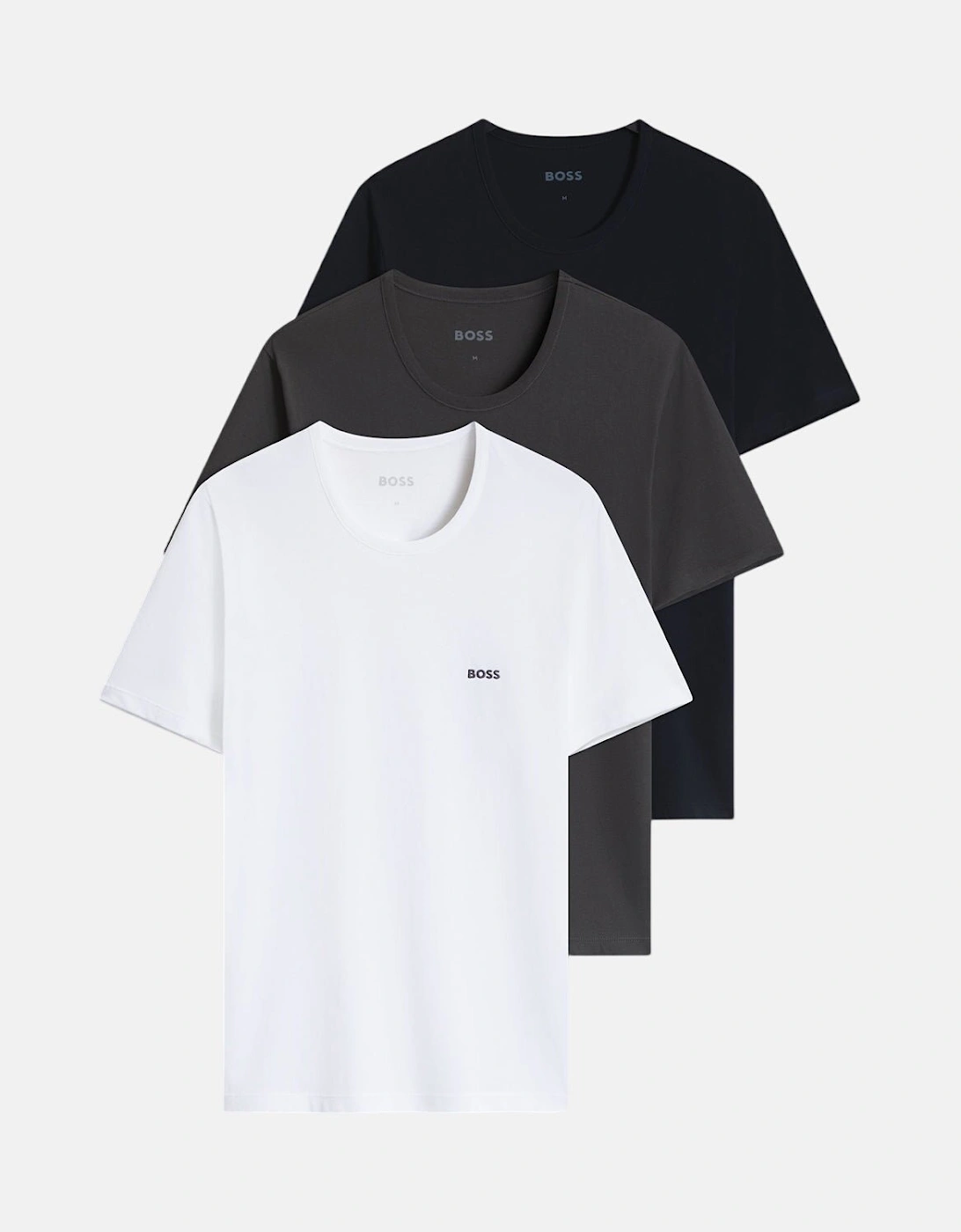 BOSS 3-Pack Cotton T-Shirts White Navy Grey
