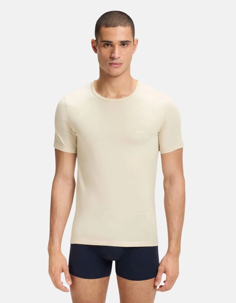 BOSS 3-Pack Cotton T-Shirts White Beige Grey
