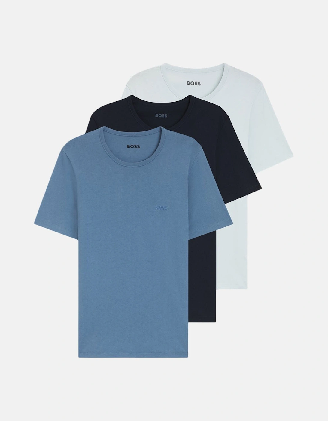 BOSS 3-Pack Cotton T-Shirts Sky Navy Blue