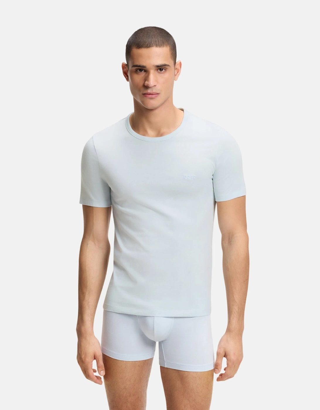 BOSS 3-Pack Cotton T-Shirts Sky Navy Blue