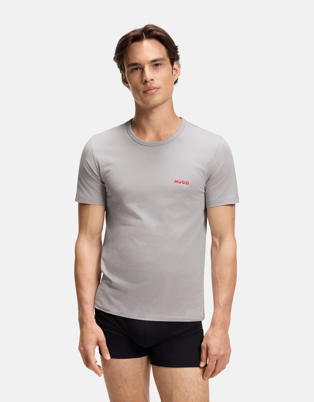 HUGO 3-Pack Cotton T-Shirts Black Grey Green