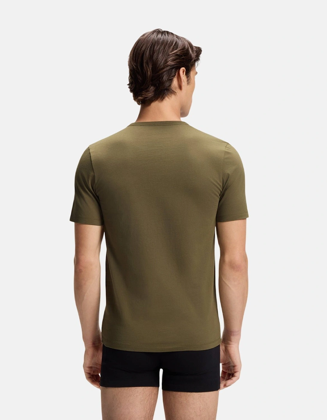 HUGO 3-Pack Cotton T-Shirts Black Grey Green