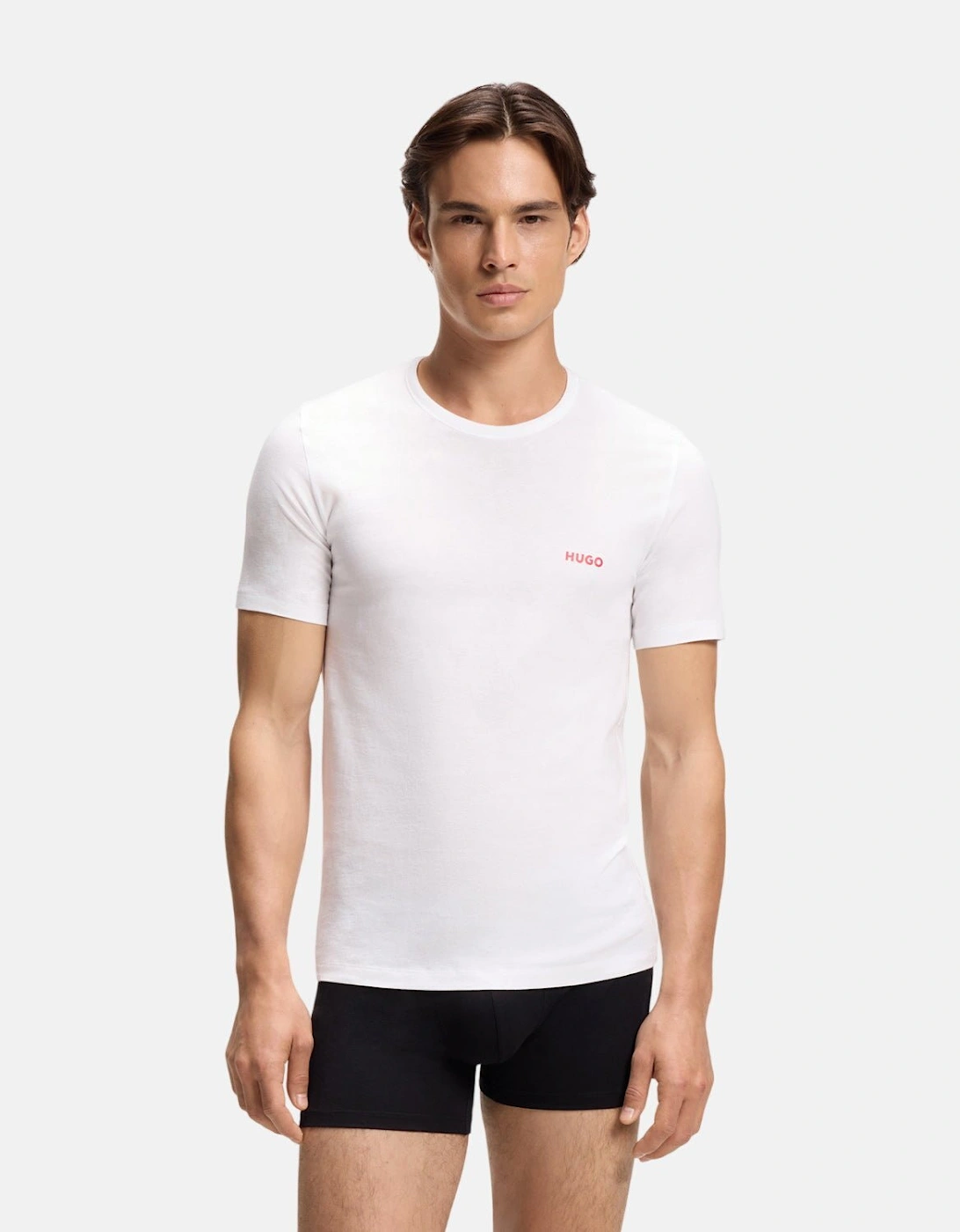 HUGO 3-Pack Cotton T-Shirts White Beige Red