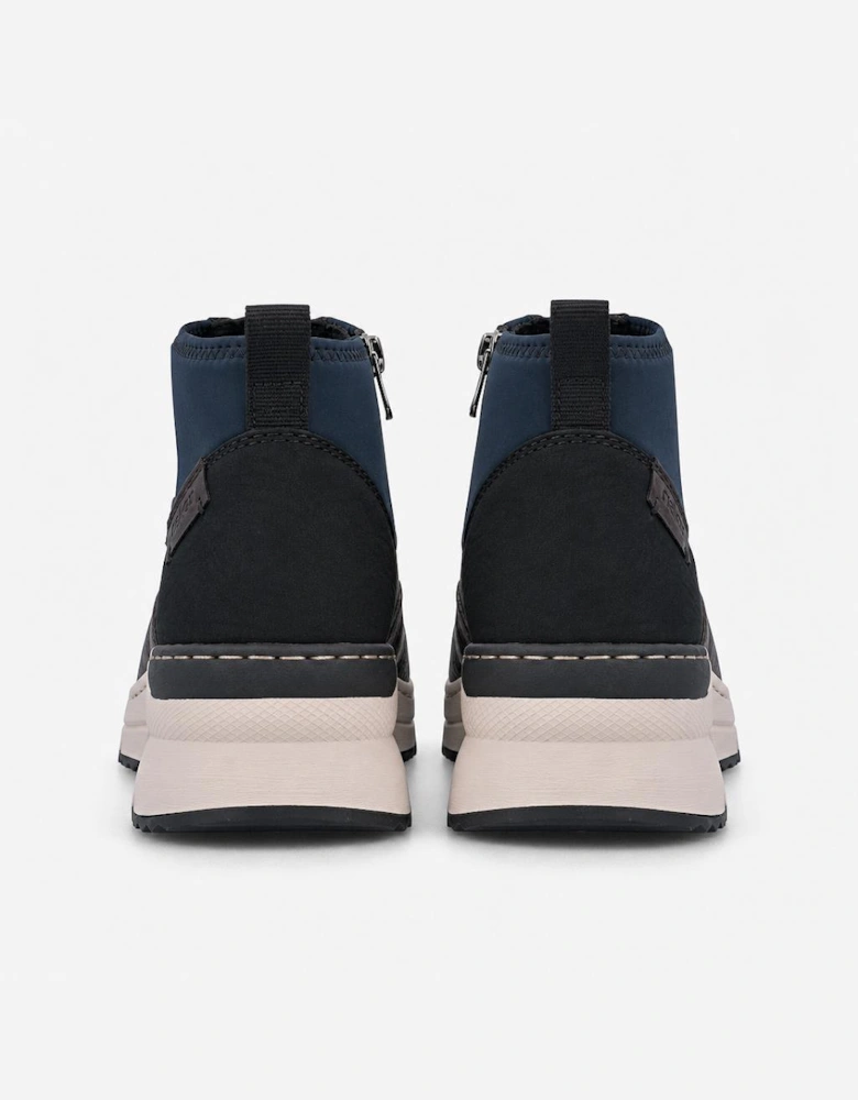 Rieker N6352 Womens Ankle Boots Black/Navy