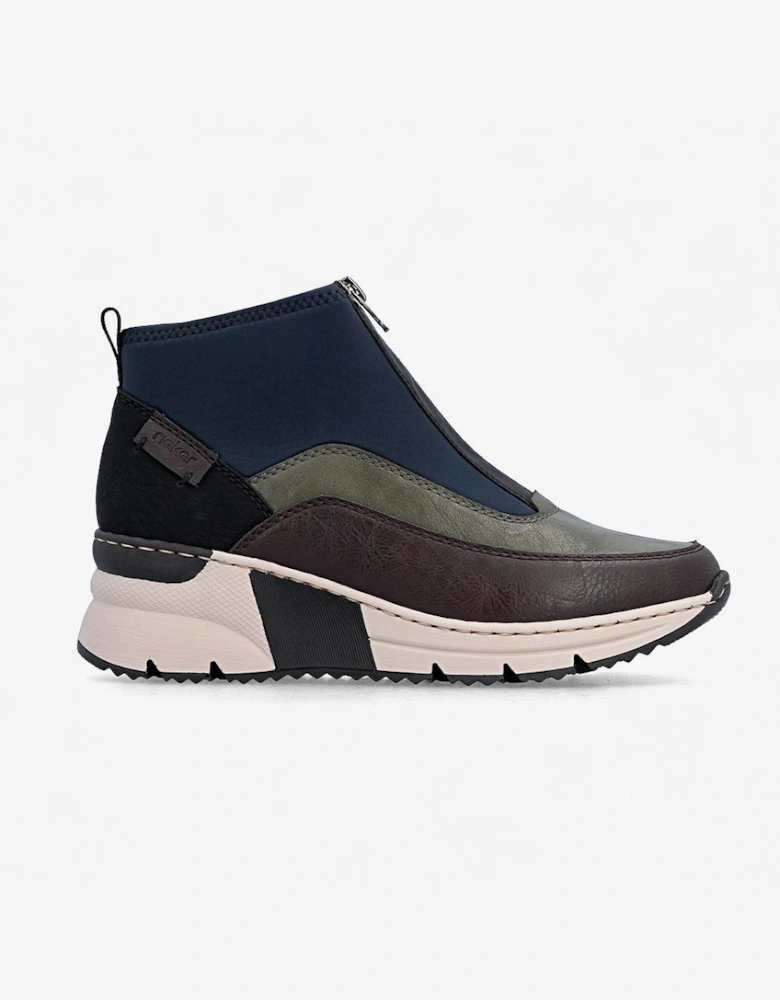 Rieker N6352 Womens Ankle Boots Black/Navy