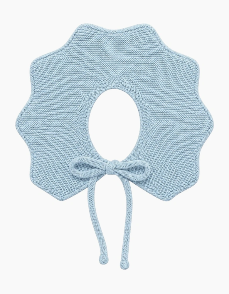 Powder Blue Knit Tie Collar