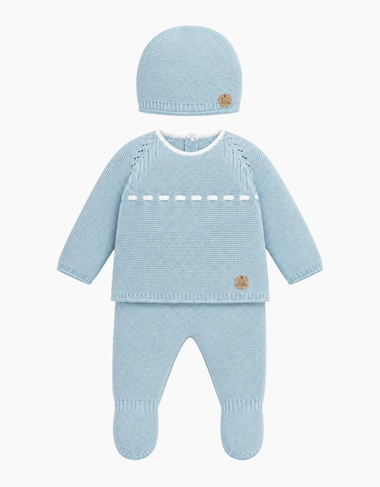 Powder Blue Knit Set and Hat