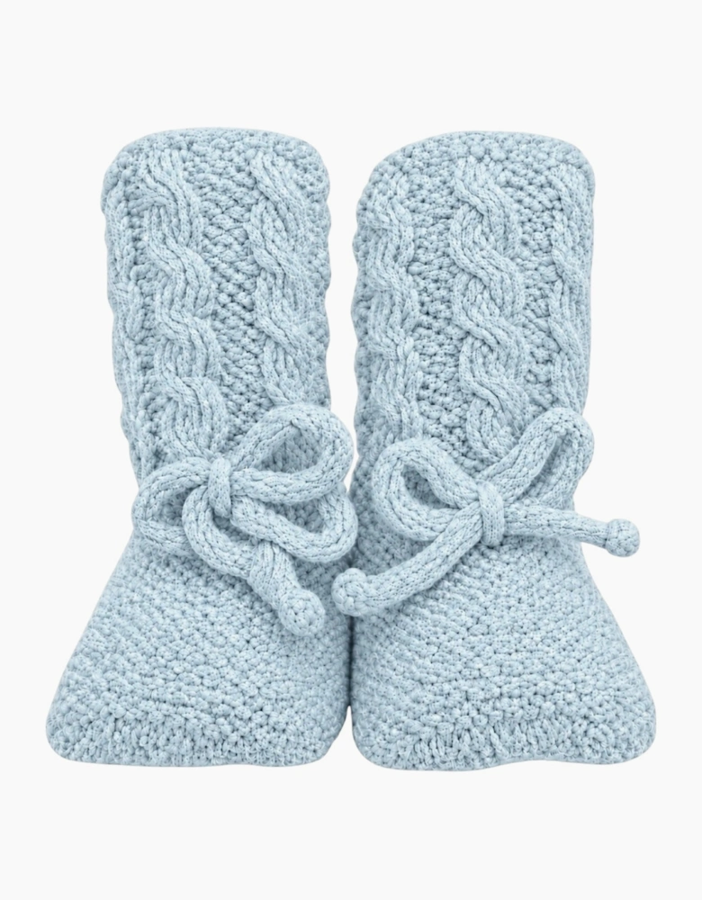 Powder Blue Knit Booties