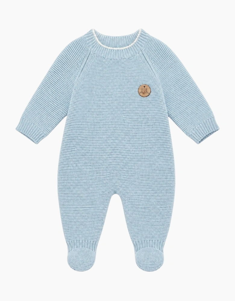 Powder Blue Knit Babygrow