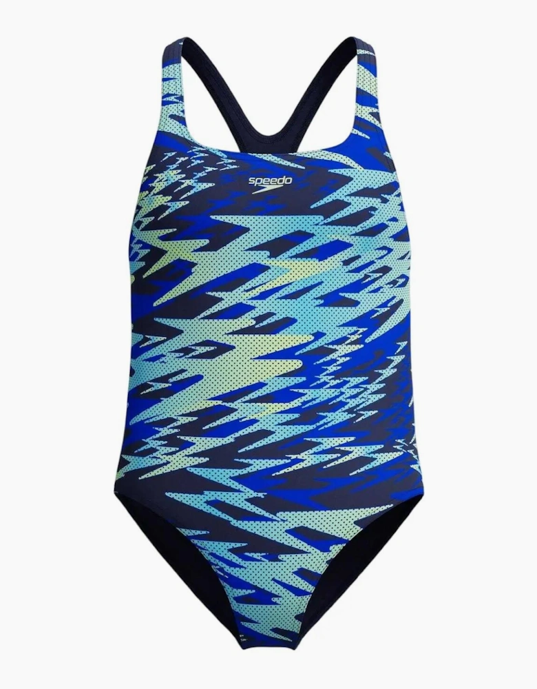 Speedo Girls Hyper Boom Allover Medalist Camouflage One Piece Swimsuit