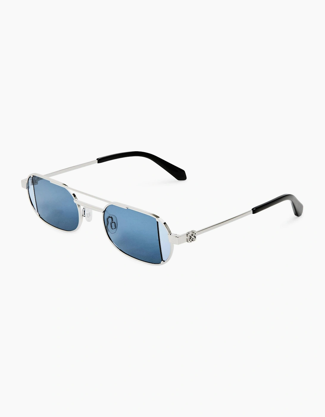Off White Lynn Round Sunglasses - Silver - Blue - Image 2