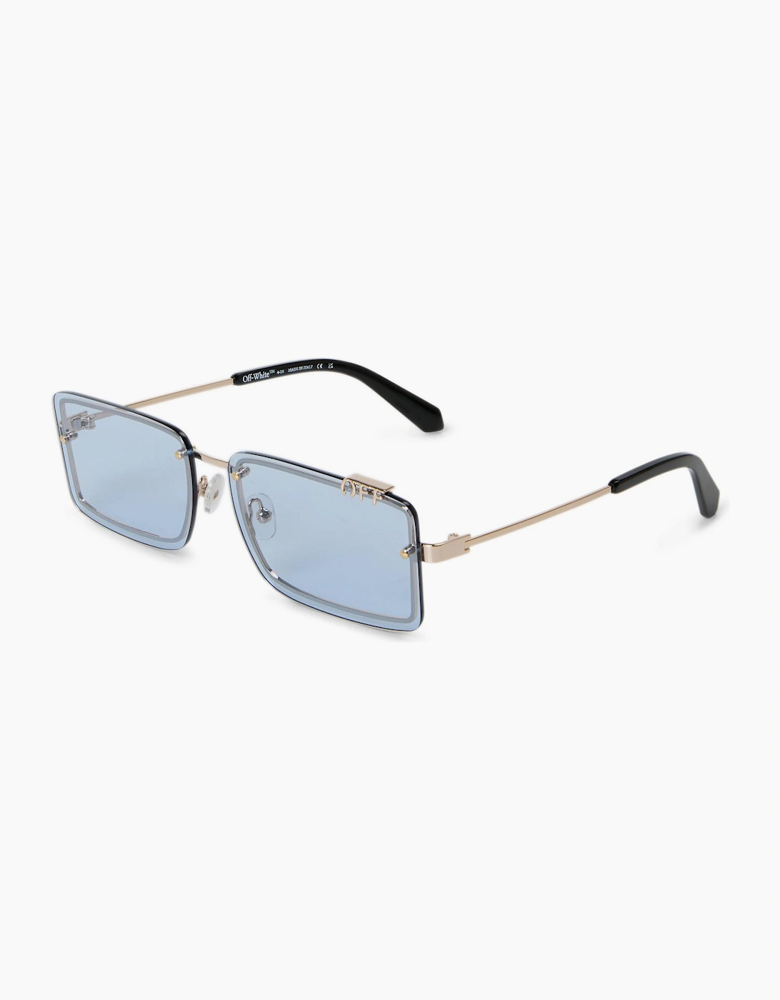Off White Tampa Round Sunglasses - Gold Light Blue - Image 3