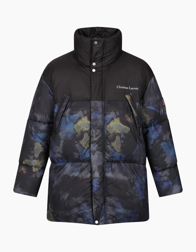 Solid Snap Button Puffer Jacket with Woven Cuff