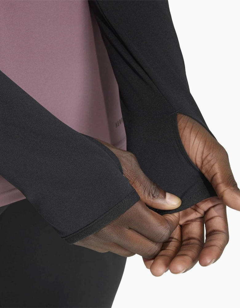 Arm Print Mock Neck Long Sleeve Athletic Top