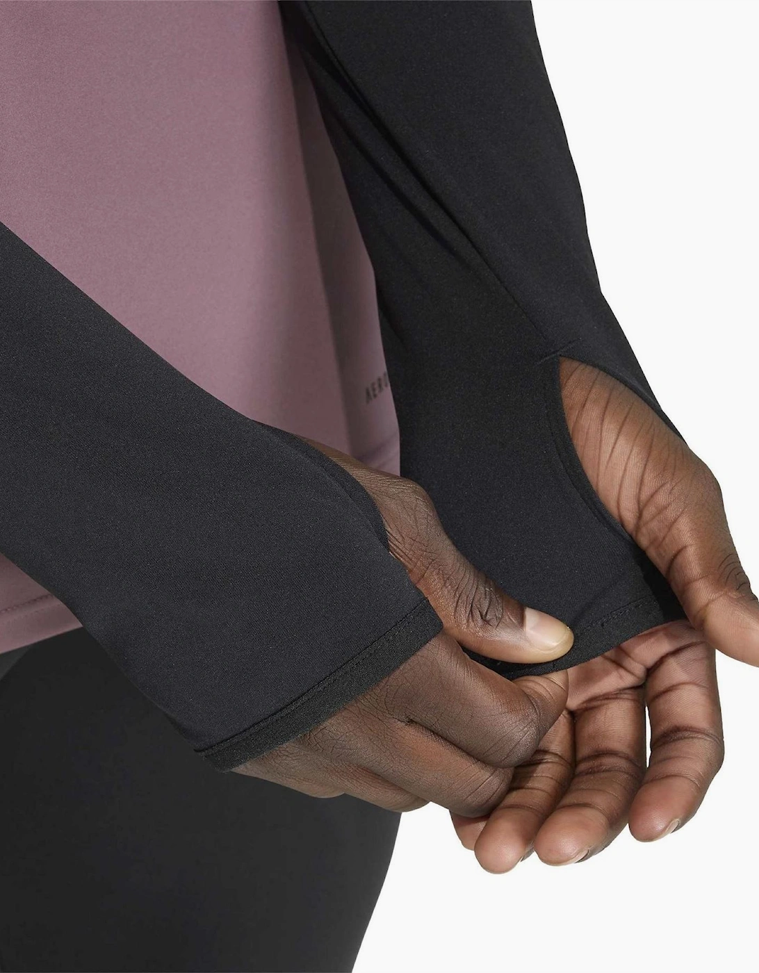 Arm Print Mock Neck Long Sleeve Athletic Top