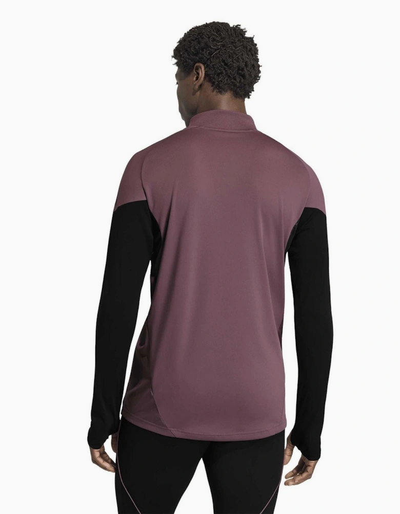 Arm Print Mock Neck Long Sleeve Athletic Top