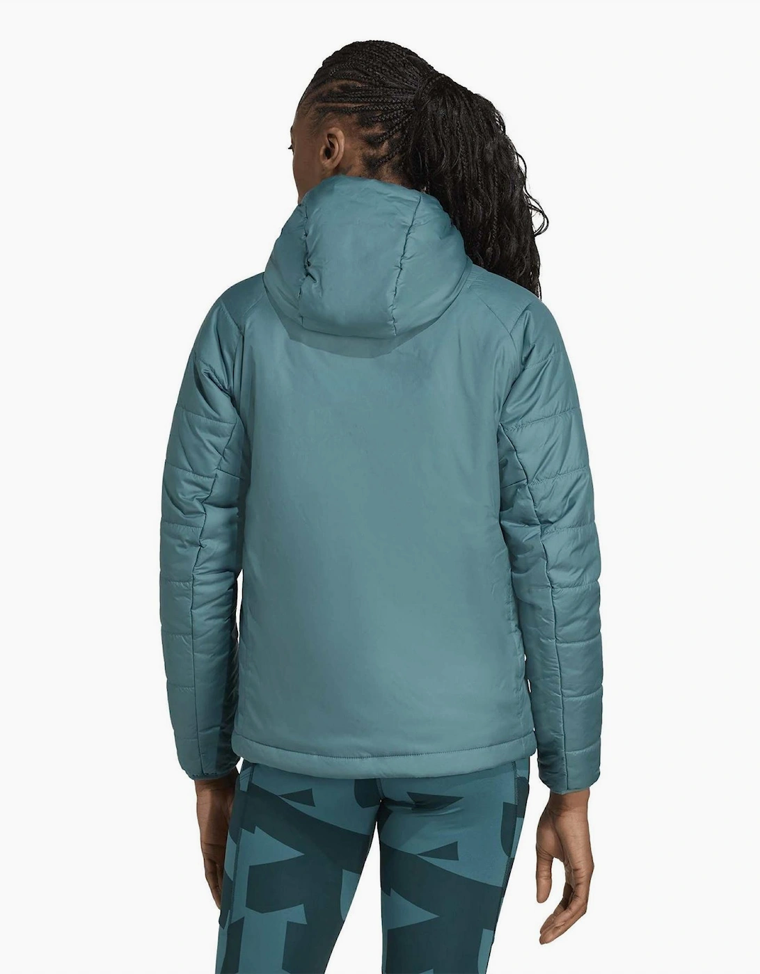 Hooded Puffer Jacket with Woven Cuff and Zipped Pocket