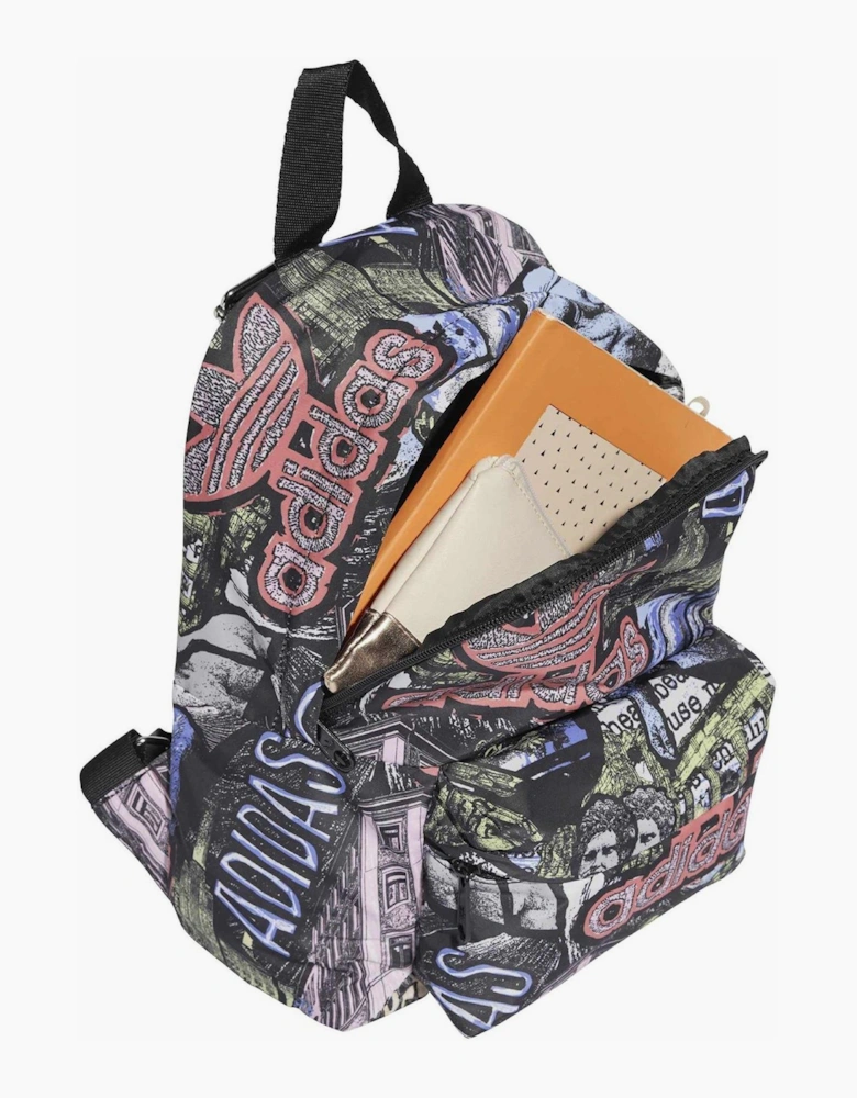 Mini Backpack with Bold Logo and Outer Pocket