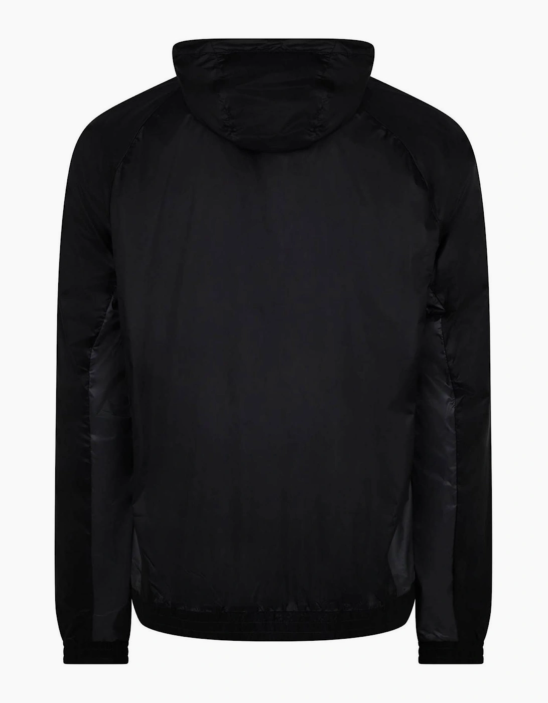 Hooded Windbreaker with Three Bar Logo and Side Stripes