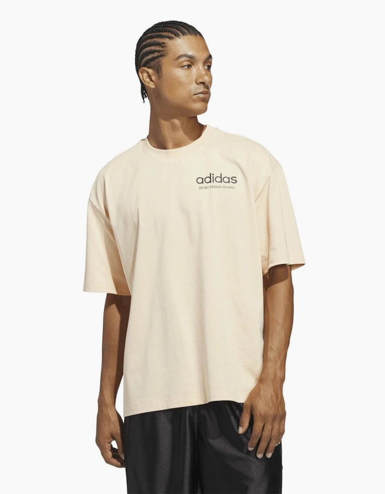 Printed Logo Crew Neck Drop Shoulder Boyfriend T-Shirt