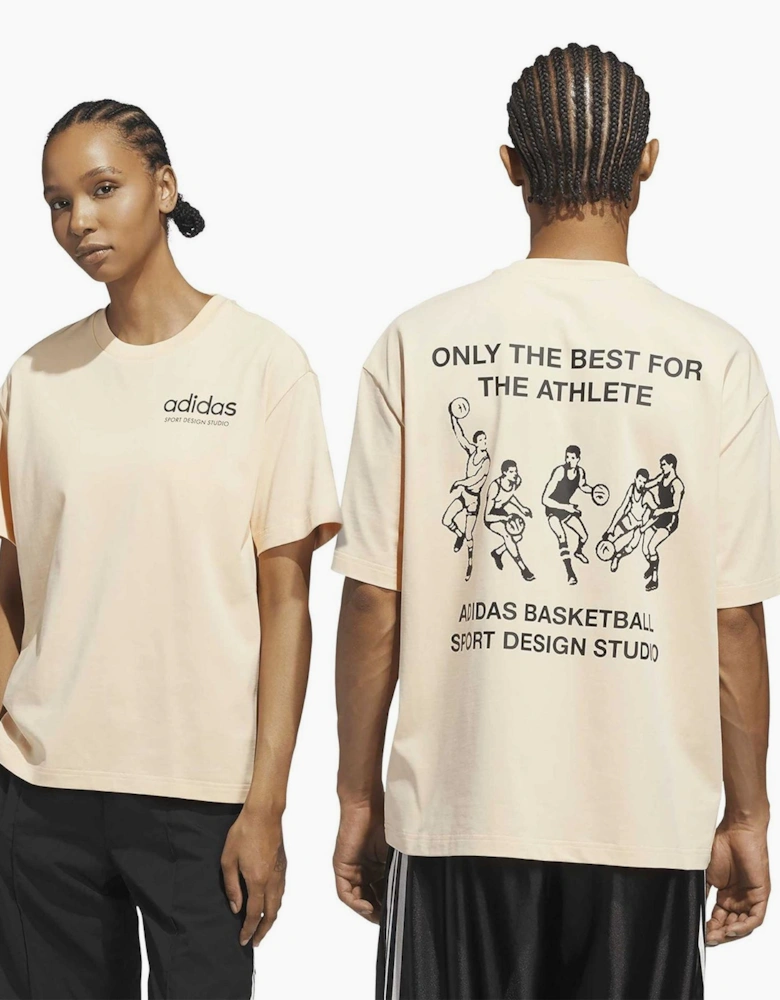 Printed Logo Crew Neck Drop Shoulder Boyfriend T-Shirt